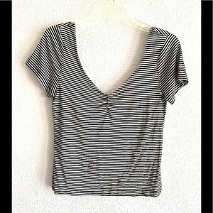 TEN SIXTY SHERMAN striped cropped top- L